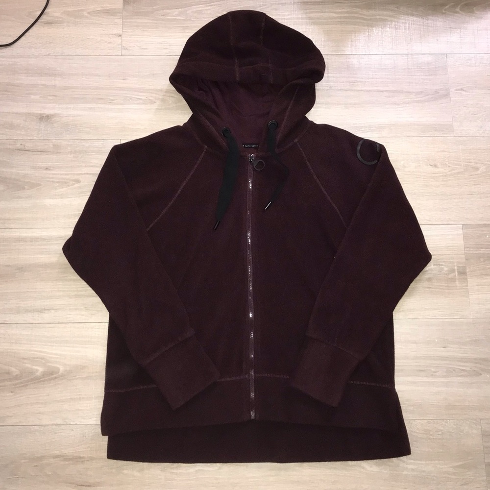 Calvin Klein Burgundy Maroon Fleece Zip Up